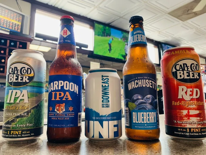 Local Cape Cod craft beer selection at the bar